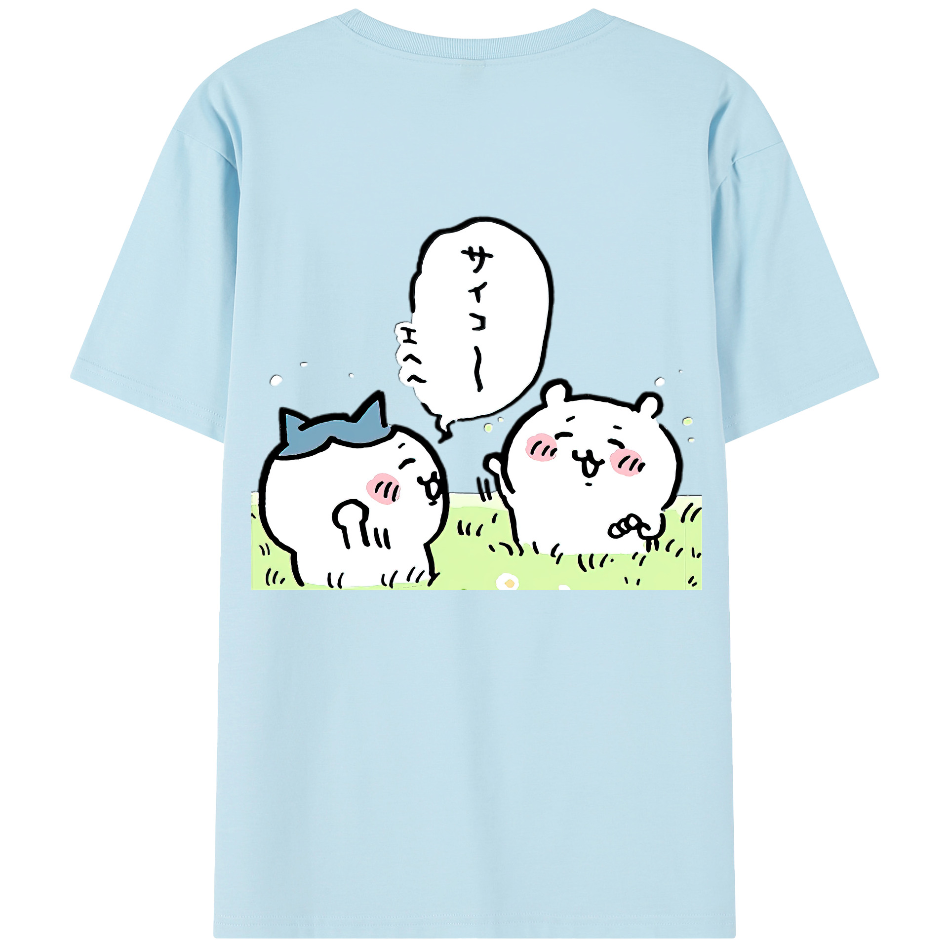 （画像用） ちいかわ ちいかわ Chii-kawa chiikawa 綿100％半袖Tシャツ（背面プリント）